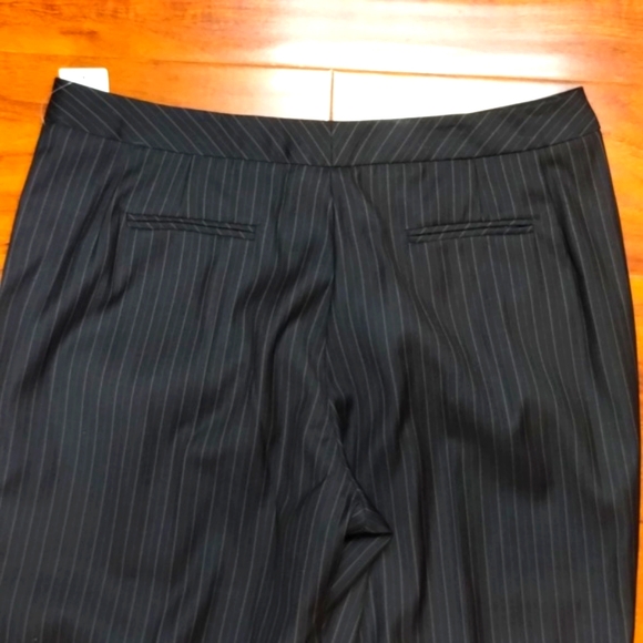 Signature Larry Levine Charcoal High Rise Pin Strip Trousers - Picture 3 of 13